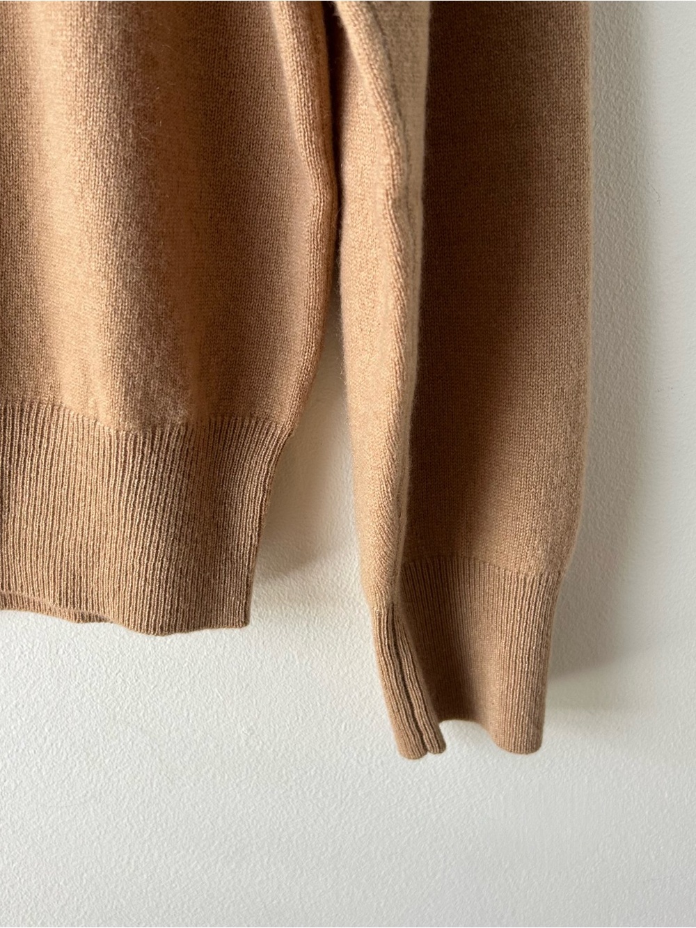 Ann Taylor 100% Cashmere Crewneck Sweater Camel Tan XL - Picture 6 of 8